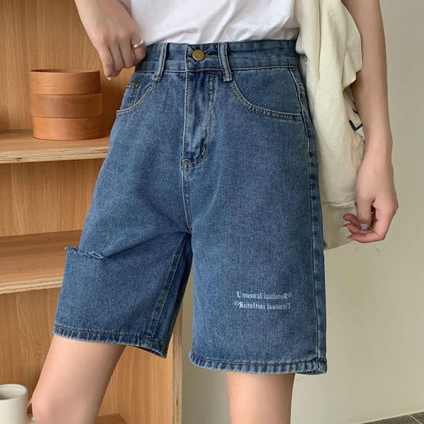 women's shorts casual loose women straight half jeans pants chic high waist ladies wide leg holes denim summer female, White;black
women's shorts casual loose women straight half jeans pants chic high waist ladies wide leg holes denim summer female, White;black