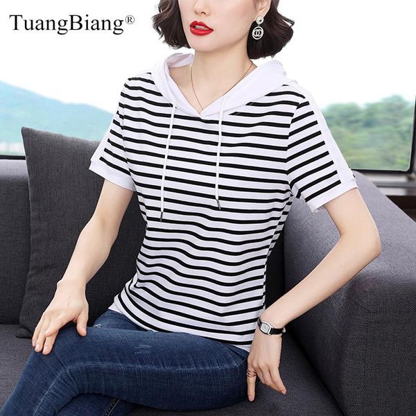 women's t-shirt woman hooded cotton fashion 2021 summer t shirts female black white striped short sleeve tee shirt feminine loose -4xl
women's t-shirt woman hooded cotton fashion 2021 summer t shirts female black white striped short sleeve tee shirt feminine loose -4xl