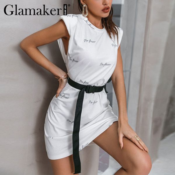 glamaker letter printed casual summer spring women dress sleeveless short dress with belt fashion holiday loose minidress 210414, Black;gray
glamaker letter printed casual summer spring women dress sleeveless short dress with belt fashion holiday loose minidress 210414, Black;gray