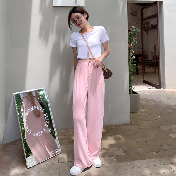 women's pants & capris women spring summer casual high waist loose wide leg female suits ladies trousers, Black;white
women's pants & capris women spring summer casual high waist loose wide leg female suits ladies trousers, Black;white