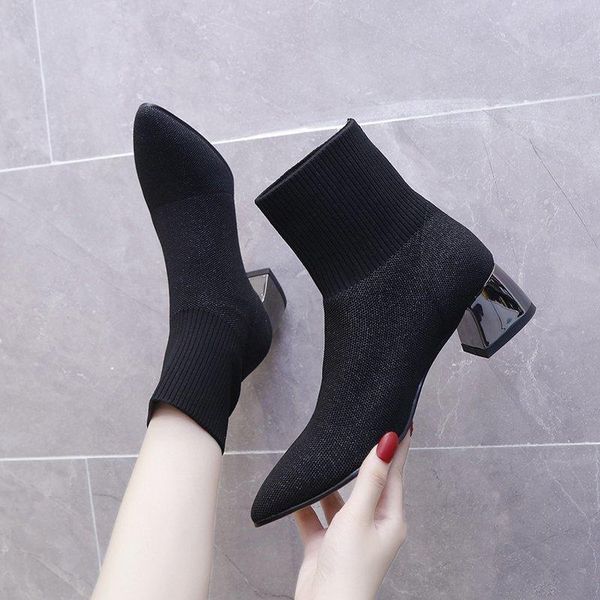 boots brand ankle women's autumn sock elegant metal heel knitted stretch fabric thick short booties women black beige
boots brand ankle women's autumn sock elegant metal heel knitted stretch fabric thick short booties women black beige