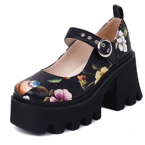 dress shoes spring & autumn women's pumps pu platform thick heel big size sweet young girls printed flower soft comfortable sandals, Black
dress shoes spring & autumn women's pumps pu platform thick heel big size sweet young girls printed flower soft comfortable sandals, Black