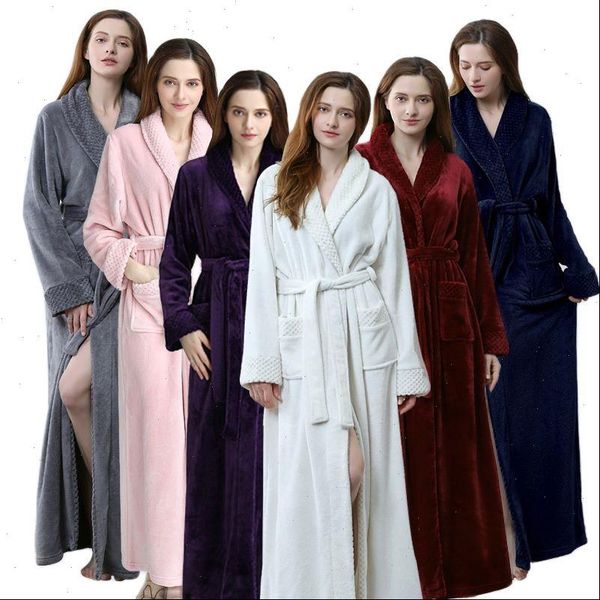 nightgowns robes bathrobe autumn and womens sleepwears winter pajamas thickened lengthened flannel ladies femme woman, Black;red
nightgowns robes bathrobe autumn and womens sleepwears winter pajamas thickened lengthened flannel ladies femme woman, Black;red