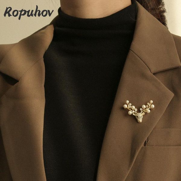 pins, brooches ropuhov 2021 korean trendy jewelry christmas elk pearl brooch female personality sweater pin accessories corsage, Gray
pins, brooches ropuhov 2021 korean trendy jewelry christmas elk pearl brooch female personality sweater pin accessories corsage, Gray
