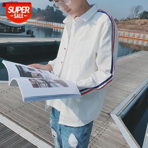 2019 summer men's leisure male white shirt fashion stripe printing long-sleeved cotton clothes shirts coat -2xl #ee0v, White;black
2019 summer men's leisure male white shirt fashion stripe printing long-sleeved cotton clothes shirts coat -2xl #ee0v, White;black