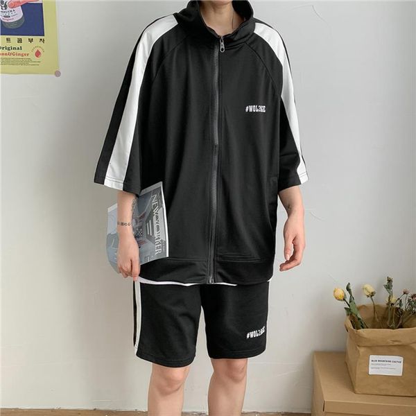 set zipper 2 piece mens tracksuit casual wear college style leisure two suit 95% polyester black gray asian size
set zipper 2 piece mens tracksuit casual wear college style leisure two suit 95% polyester black gray asian size