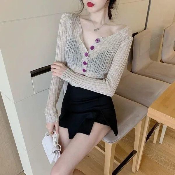 women's knits & tees woman sweaters femme chandails knitwear short cardigan slim-fit stretch pull hiver, White
women's knits & tees woman sweaters femme chandails knitwear short cardigan slim-fit stretch pull hiver, White