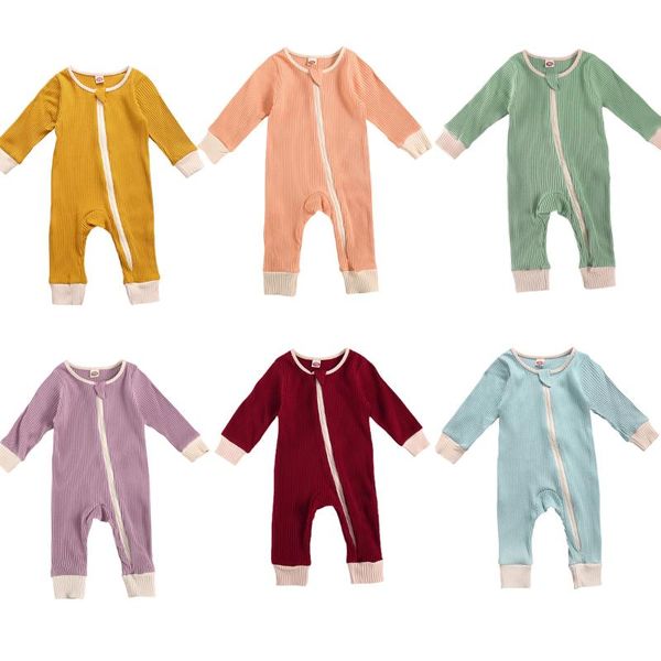 jumpsuits infant baby boys girls ribbed romper long sleeve round collar open front zipper one-piece red/ pink/ yellow/ purple/ green/ blue
jumpsuits infant baby boys girls ribbed romper long sleeve round collar open front zipper one-piece red/ pink/ yellow/ purple/ green/ blue