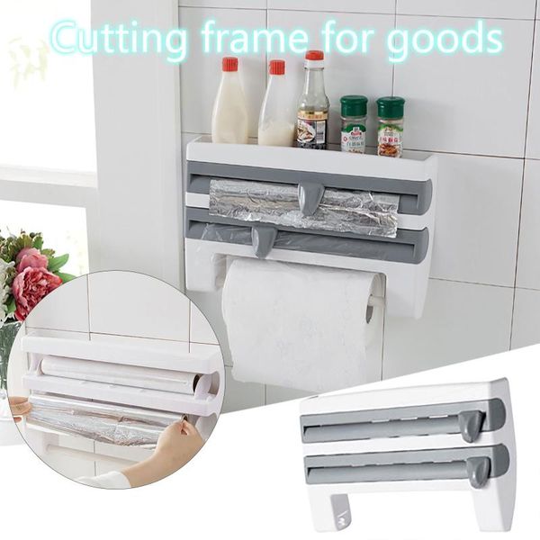 hooks & rails multifunction cutting rack kitchen cling film storage wrap cutter refrigerator wall hanging paper towel holder home
hooks & rails multifunction cutting rack kitchen cling film storage wrap cutter refrigerator wall hanging paper towel holder home