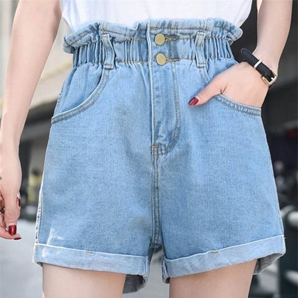 women's shorts casual summer denim women high waist wide leg large size cotton short jeans, White;black
women's shorts casual summer denim women high waist wide leg large size cotton short jeans, White;black