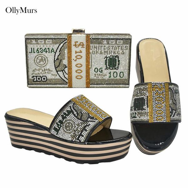 dress shoes italian design rhinestone sandals woman and bag set latest fashion high heels shoe to match for party, Black
dress shoes italian design rhinestone sandals woman and bag set latest fashion high heels shoe to match for party, Black