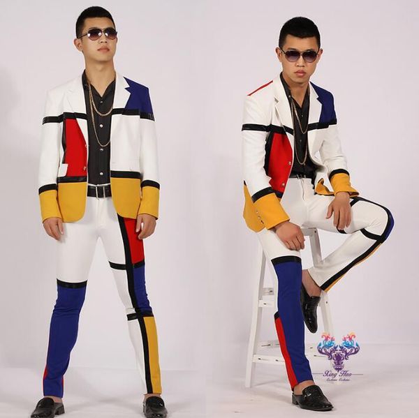 men suits designs masculino homme terno stage costumes for singers splice blazer dance clothes jacket style dress punk rock men's & bla, White;black
men suits designs masculino homme terno stage costumes for singers splice blazer dance clothes jacket style dress punk rock men's & bla, White;black