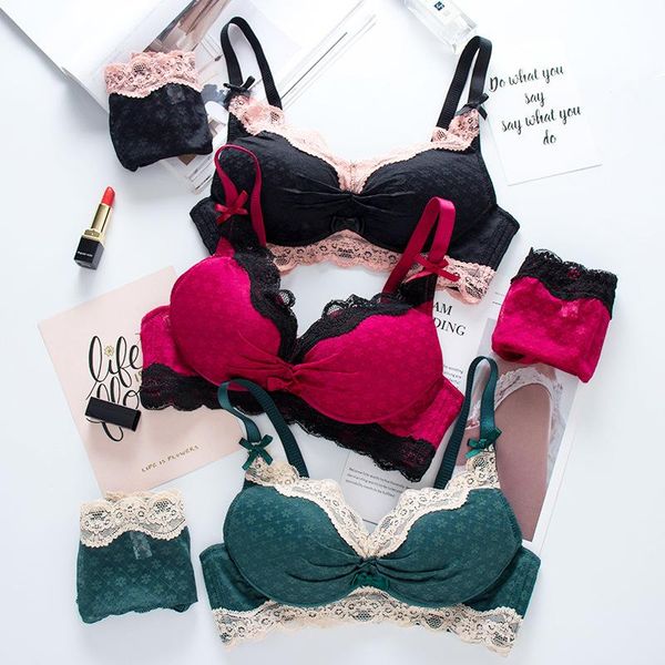 bras sets fashion women wire bra set underwear lace young girl lingerie adjusted three hook-and-eye push up, Red;black
bras sets fashion women wire bra set underwear lace young girl lingerie adjusted three hook-and-eye push up, Red;black