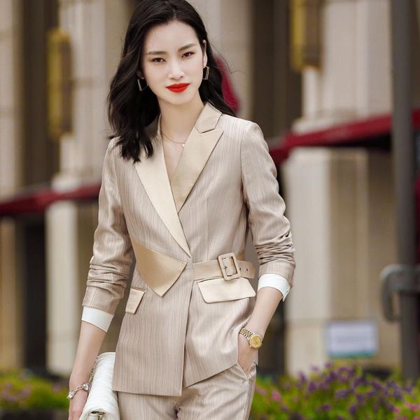 women's two piece pants autumn and winter business wear leisure office suit european american jacket apricot 2-piece, White
women's two piece pants autumn and winter business wear leisure office suit european american jacket apricot 2-piece, White