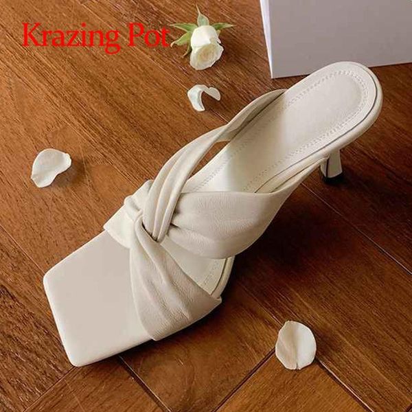 krazing pot genuine leather square toe thin high heels simple style gentlewomen knot cross energy slip on outside slipper l69 slippers, Black
krazing pot genuine leather square toe thin high heels simple style gentlewomen knot cross energy slip on outside slipper l69 slippers, Black