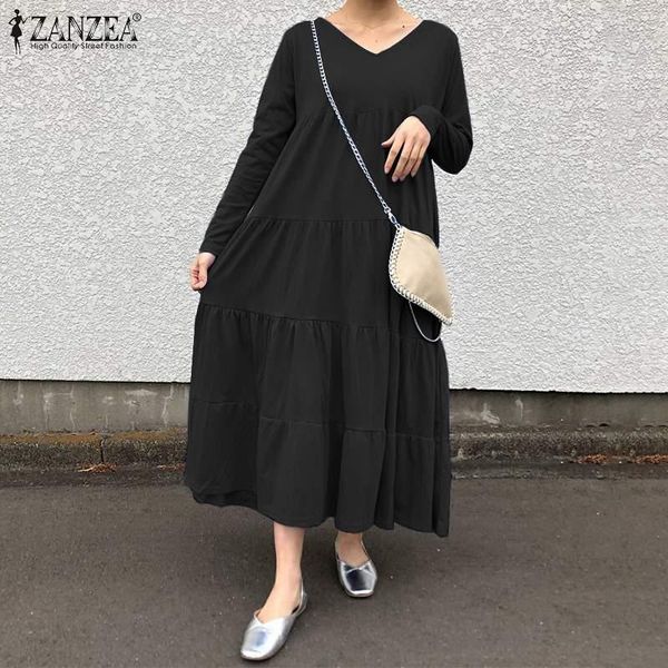casual dresses autumn v neck long sleeve solid party vestidos loose sundress women stylish ruffles dress female plus size kaftan, Black;gray
casual dresses autumn v neck long sleeve solid party vestidos loose sundress women stylish ruffles dress female plus size kaftan, Black;gray