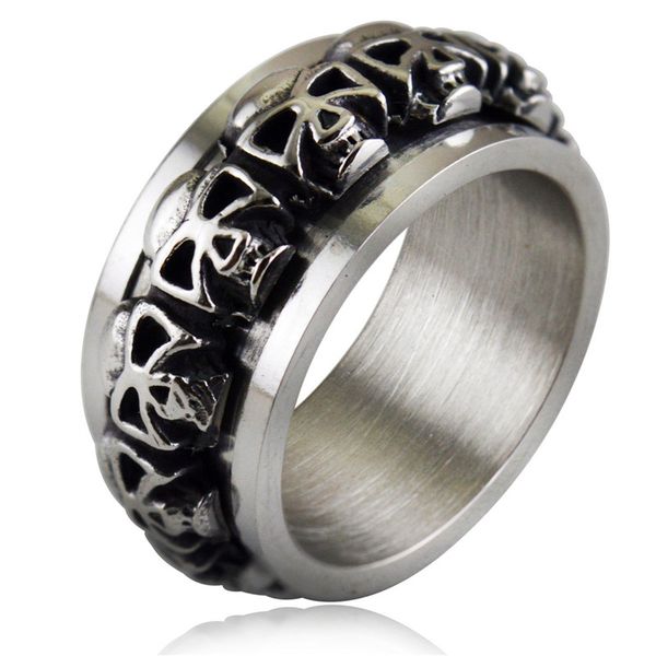 skull rotation stainless steel ring hip hop men rings manufacturers can customize jewelry wholesale, Golden;silver
skull rotation stainless steel ring hip hop men rings manufacturers can customize jewelry wholesale, Golden;silver