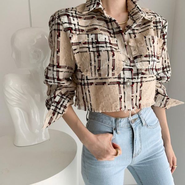 women's blouses & shirts short shirt summer blouse women suit long sleeves high waist print a line lattice fall 2021, White
women's blouses & shirts short shirt summer blouse women suit long sleeves high waist print a line lattice fall 2021, White