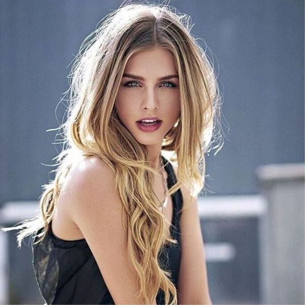 wig human hair 65cm full head set ladies long volume gradient temperament wigs, Black
wig human hair 65cm full head set ladies long volume gradient temperament wigs, Black