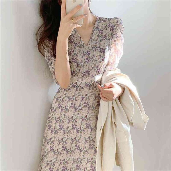 one-piece korean chic floral chiffon long dress female summer gentle vintage v-neck puff sleeve street dress casual dresses, Black;gray
one-piece korean chic floral chiffon long dress female summer gentle vintage v-neck puff sleeve street dress casual dresses, Black;gray