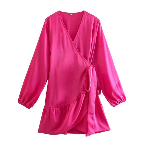 casual dresses 2021 fashion women pink satin dress lantern long sleeve v collar ladies vintage with slash, Black;gray
casual dresses 2021 fashion women pink satin dress lantern long sleeve v collar ladies vintage with slash, Black;gray