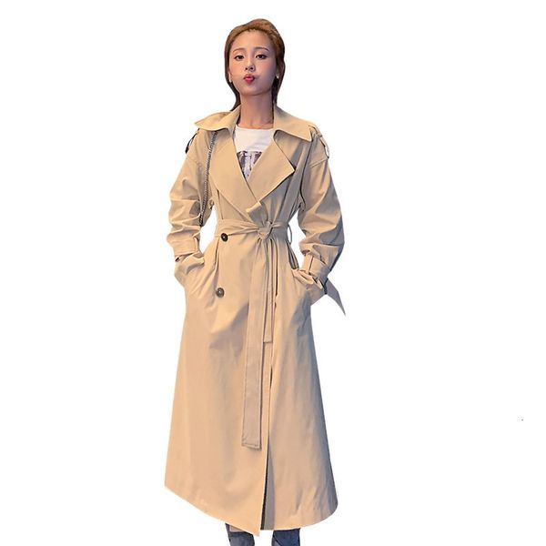 women's trench coats spring autumn plus size thin coat women loose outerwear fashion long windbreaker female clothes, Tan;black
women's trench coats spring autumn plus size thin coat women loose outerwear fashion long windbreaker female clothes, Tan;black