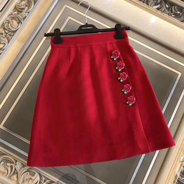 skirts 2021 fall designer brand solid color rose buttons all-match a-line red slim mini skirt runway saia, Black
skirts 2021 fall designer brand solid color rose buttons all-match a-line red slim mini skirt runway saia, Black