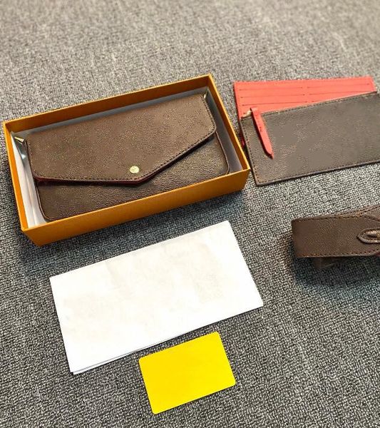 three-piece bag wallet brown letter flower leather fashions chain shoulder handbag mini wallets card fashion bags with box m61276
three-piece bag wallet brown letter flower leather fashions chain shoulder handbag mini wallets card fashion bags with box m61276