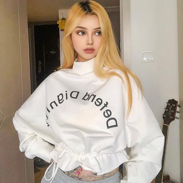 women's hoodies & sweatshirts kliou sweet and cool girl short female bf loose design sense of front back two high-waist letter all-mat, Black
women's hoodies & sweatshirts kliou sweet and cool girl short female bf loose design sense of front back two high-waist letter all-mat, Black