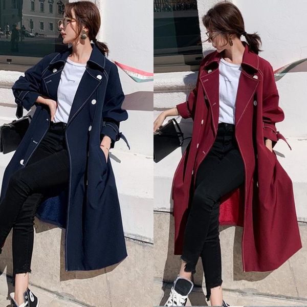 women's trench coats women double breasted mid-long coat elegant slim belt outwear mujer windbreaker female r40, Tan;black
women's trench coats women double breasted mid-long coat elegant slim belt outwear mujer windbreaker female r40, Tan;black