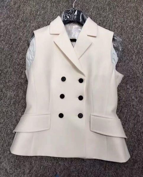 women's vests spring summer white black double breasted sleeveless vest coat, Black;white
women's vests spring summer white black double breasted sleeveless vest coat, Black;white