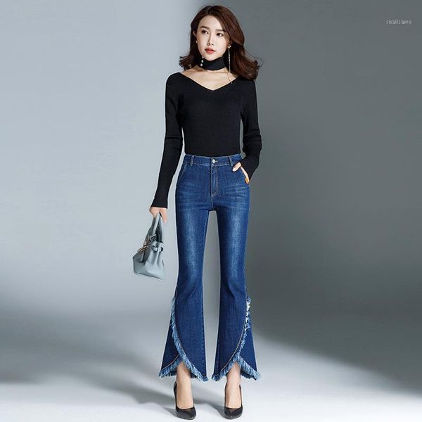 women's jeans high waist flare boyfriend for women bell bottom skinny ladies woman female wide leg pants tassel denim femme, Blue
women's jeans high waist flare boyfriend for women bell bottom skinny ladies woman female wide leg pants tassel denim femme, Blue