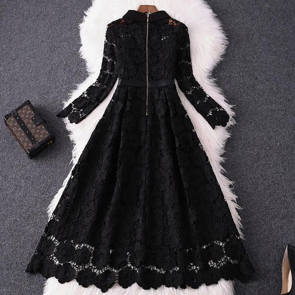 casual dresses plus size woman clothes spring autumn fashion long sleeve hollow out black water soluble lace dress party vestidos 2xl-5, Black;gray
casual dresses plus size woman clothes spring autumn fashion long sleeve hollow out black water soluble lace dress party vestidos 2xl-5, Black;gray