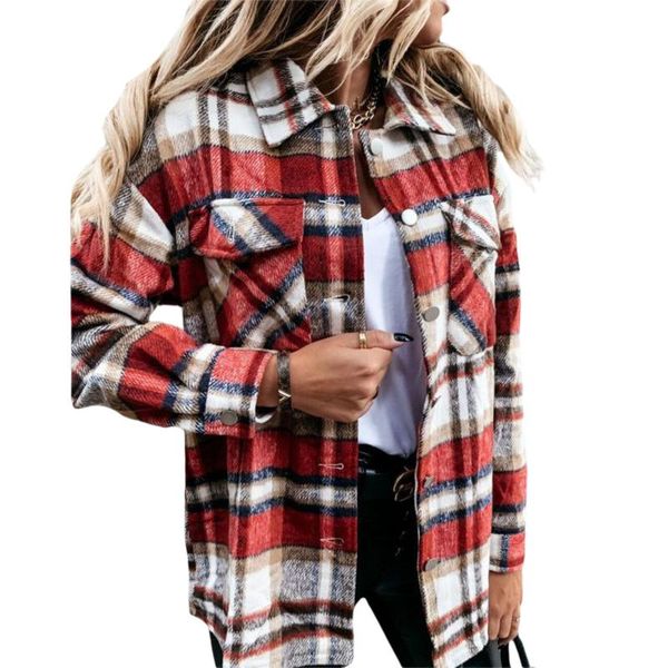 women's jackets women plaid print jacket, casual lapel long sleeve button front loose pocketed coat, Black;brown
women's jackets women plaid print jacket, casual lapel long sleeve button front loose pocketed coat, Black;brown
