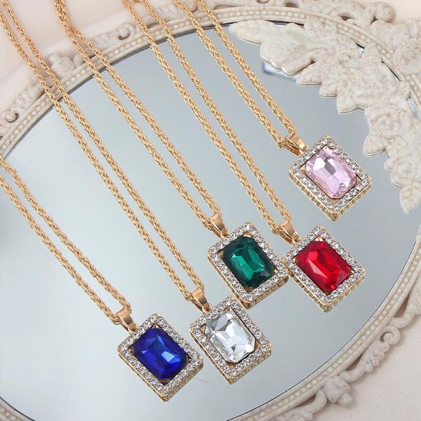 chains colorful rectangle crystal rhinestone geometric pendant necklace for women gold color metal long twisted chain necklaces jewelry, Silver
chains colorful rectangle crystal rhinestone geometric pendant necklace for women gold color metal long twisted chain necklaces jewelry, Silver