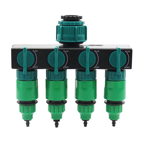 garden irrigation 4-way tap hose splitter drip manifold connector fittings pipe set watering equipments 
garden irrigation 4-way tap hose splitter drip manifold connector fittings pipe set watering equipments