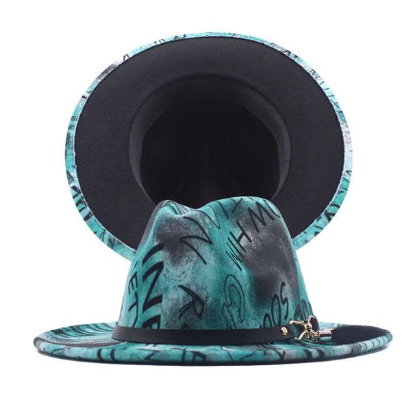 wide brim hats fibonacci color fedora hat spring autumn bright jazz men women felt tie-dye wool-like panama cap, Blue;gray
wide brim hats fibonacci color fedora hat spring autumn bright jazz men women felt tie-dye wool-like panama cap, Blue;gray