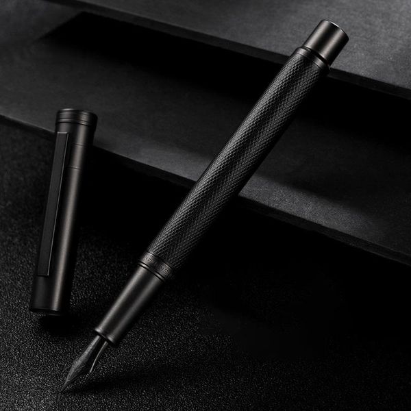 black metal fountain pen titanium ef/f nib tree texture excellent writing gifts for business office supplies pens
black metal fountain pen titanium ef/f nib tree texture excellent writing gifts for business office supplies pens