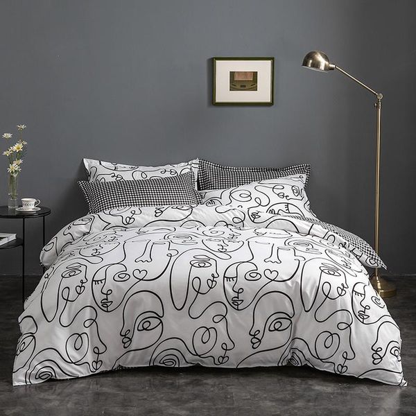 bonenjoy size bed cover set white color abstract style duvet with pillowcase80x80 king bedding 220x240 sets
bonenjoy size bed cover set white color abstract style duvet with pillowcase80x80 king bedding 220x240 sets