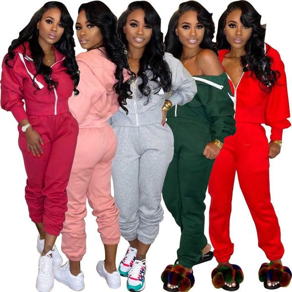 women's two piece pants s-2xl wholesale drop 2021 fashion solid color long sleeve hoodies coat & suits set winter clothes women, White
women's two piece pants s-2xl wholesale drop 2021 fashion solid color long sleeve hoodies coat & suits set winter clothes women, White