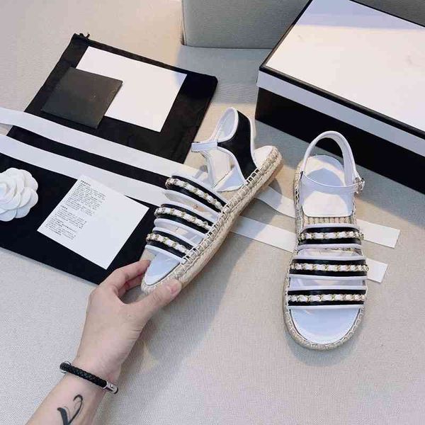 metal chain flat woman sandals genuine leather round toe summer outdoor ladies shoes luxury designer 2021 new zapatos de mujer, Black
metal chain flat woman sandals genuine leather round toe summer outdoor ladies shoes luxury designer 2021 new zapatos de mujer, Black