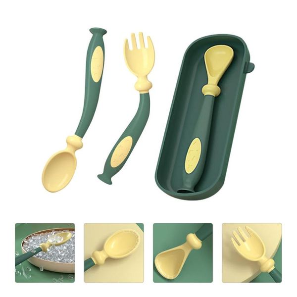 set kids training tableware flexible easy grip eating practice spoon fork cups, dishes & utensils
set kids training tableware flexible easy grip eating practice spoon fork cups, dishes & utensils