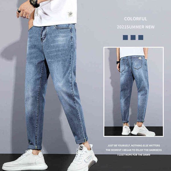 men's jeans jeans fashion brand loose little foot korean version 2021 summer casual nine point men's spring and autumn pants, Blue
men's jeans jeans fashion brand loose little foot korean version 2021 summer casual nine point men's spring and autumn pants, Blue