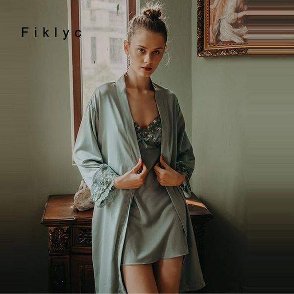 women's sleepwear fiklyc embroidery robe gown nightwear sets female pyjamas luxury sleepshirts bathrobes underwear sexy, Black;red
women's sleepwear fiklyc embroidery robe gown nightwear sets female pyjamas luxury sleepshirts bathrobes underwear sexy, Black;red