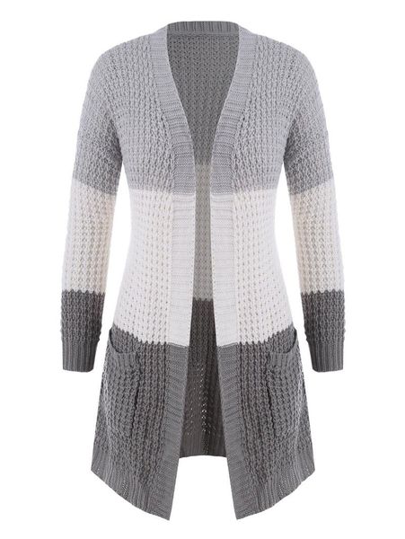 women's knits & tees plus size colorblock chunky open front cardigan long sleeve for fall spring 2021 xxxl, White
women's knits & tees plus size colorblock chunky open front cardigan long sleeve for fall spring 2021 xxxl, White