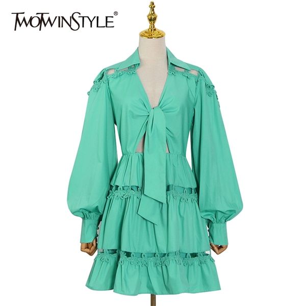 green dress for women v neck lantern long sleeve hollow out high waist pullover mini dresses female summer 210520, Black;gray
green dress for women v neck lantern long sleeve hollow out high waist pullover mini dresses female summer 210520, Black;gray
