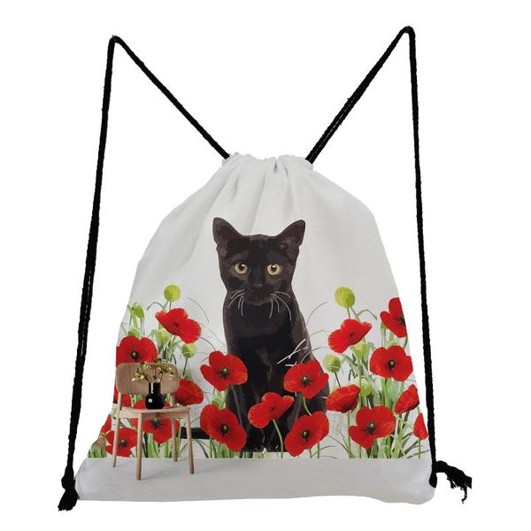 backpack black animal cat printed drawstring bag red floral women storage shopping teenager girls bookbag shoe pocket
backpack black animal cat printed drawstring bag red floral women storage shopping teenager girls bookbag shoe pocket