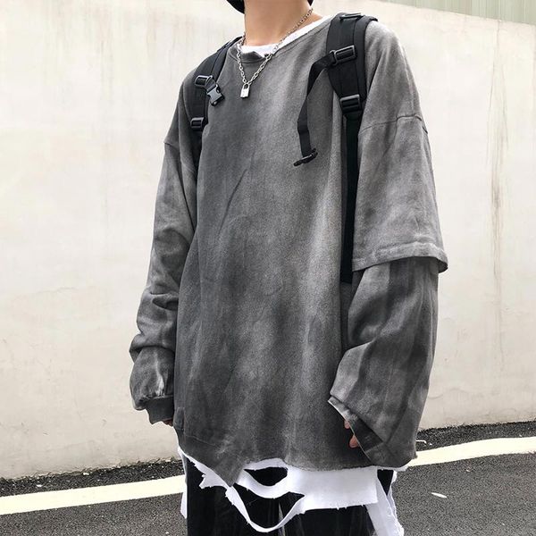 men's t-shirts autumn vacation two long sleeve fashion brand hip hop loose worn thin tie dyed fashiontees, White;black
men's t-shirts autumn vacation two long sleeve fashion brand hip hop loose worn thin tie dyed fashiontees, White;black
