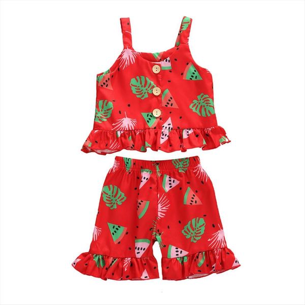 1 5y summer watermelon print lovely outfits girls clothes sets ruffles sleeveless vest shorts 2pcs, White
1 5y summer watermelon print lovely outfits girls clothes sets ruffles sleeveless vest shorts 2pcs, White