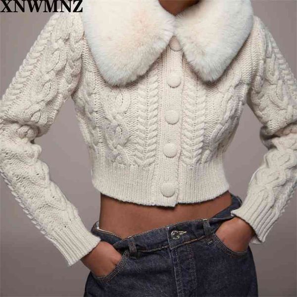 women fashion contrast knit faux fur jacket lapel collar cardigan vintage long sleeve female outerwear chic 210520, White
women fashion contrast knit faux fur jacket lapel collar cardigan vintage long sleeve female outerwear chic 210520, White